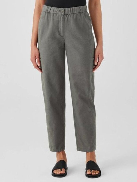 Eileen Fisher Pants - Eileen Fisher Cotton Hemp Stretch Lantern Pant Easy Fit Ankle Length Grove Large